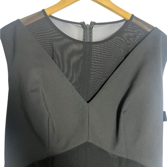 French Connection Black Mesh Detail Midi Dress - Picture 6 of 7